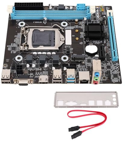 Tissting Scheda Madre Gaming H81, LGA 1150 Micro ATX, Dual Channel DDR3 1600MHz, M.2 NVMe/NGFF SATA 6Gb/s, PCIe x16/x1, Supporto 4th Gen Core i3 i5 i7 Xeon E3, per PC Gaming