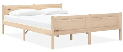 Mandloder Massivholzbett Kiefer 120x200 cm, Robustes Bettgestell aus Vollholz, modernes Design für Schlafzimmer, langlebiges Einzelbett mit Lattenrost