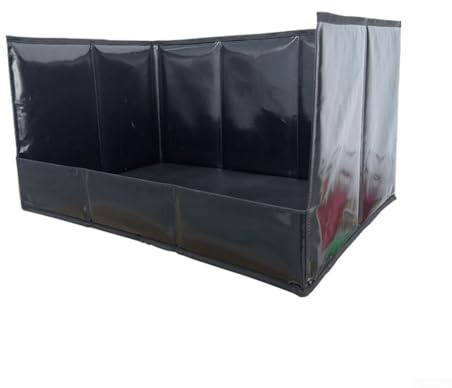 Bandeja plegable para orinal para perros con forro impermeable de cara alta, portátil para soporte de almohadilla de orina de cachorro y base de baño antisalpicaduras para perros pequeños y medianos