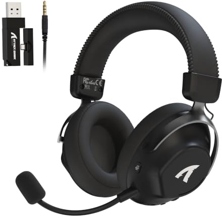 ATTACK SHARK L50PRO Gaming Headset, 3-Mode 2.4G Wireless/Bluetooth/3.5mm Wired Headphones, 20ms Low Latency, Detachable Noise Cancelling Mic, 53mm Driver, 7.1 Surround Sound for PC PS5 Switch Laptop