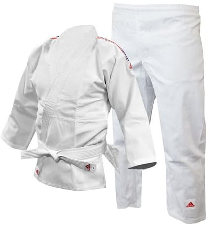 adidas Kimono de Judo Gi Blanc 165 pour Enfant 250 g Rayures 110 120 130 140 150 160 cm