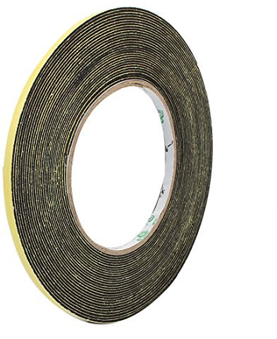 sourcingmap 5mm Width 1mm Thickness Single Side Sponge Foam Tape Black 10 Meter Length