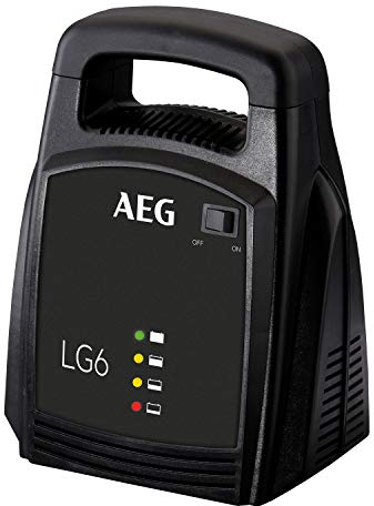 AEG Automotive 10269 Auto Batterie Ladegerät LG 6, 12 Volt, 6 Ampere, Mit LED Anzeige, Schutzisolierte Batterieklemmen