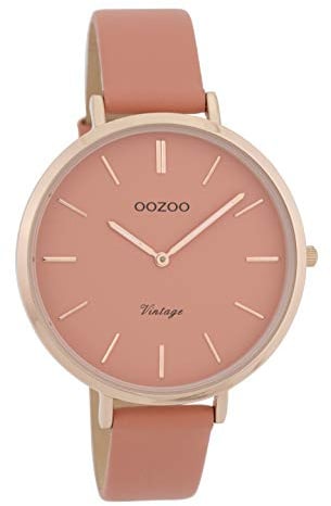 Oozoo Vintage Damenuhr Lederband 40 MM Rose/Pinkgrau/Pinkgrau C9806