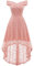 Homrain Robe Vintage Femme Elegante Pin up High Low Jupe Asymétrique pour Soirée Cocktail Bal Mariage Réunoin Fête Blush 2XL
