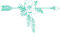 CLICKANDPRINT Aufkleber » Pfeil mit Blumen und Federn, 30x16,3cm, Mint • Wandtattoo/Wandaufkleber/Wandsticker/Wanddeko/Vinyl