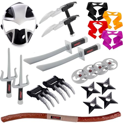 Liberty Imports Ninja Warrior Toy Weapons Role Playset - Kids Pretend Play Dress Up Costume Accessories Set for Children Pretend Play Battles (Set 2)