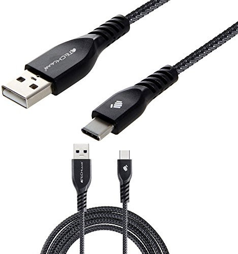 TECHGEAR [1m STRONG Braided USB C Data Sync & Charger Cable Compatible for Amazon Fire HD 8 2022 10th/12th Gen, Fire HD 10/Plus/Kids Pro 2021/2019 11th/9th Gen, Max 11, Fire 7 12th Gen tablet [BLACK]