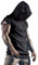 Lomon Herren Sport Tank Top Mit Kapuze Ärmellos Muskelshirt Fitness Unterhemden Training Basic Schwarz XL