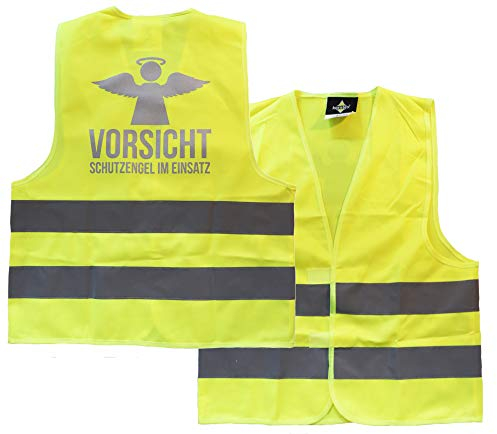 PICSonPAPER Kinder Warnweste Vorsicht Schutzengel im Einsatz Bedruckt mit reflektierender Folie (3-6 Jahre)
