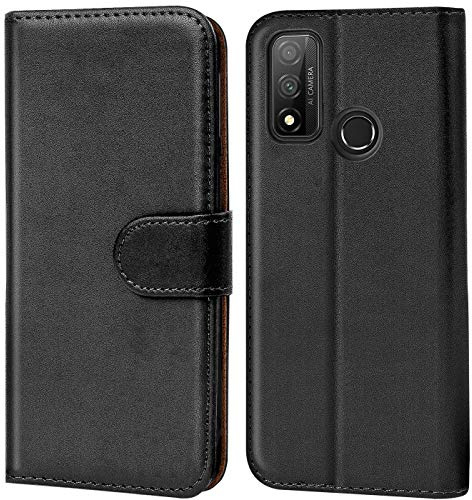 Verco Coque pour Huawei P Smart 2020, Housse Portefeuille pour Huawei P Smart (2020 Etui) en Cuir Synthétique Fonction Stand Case, Noir