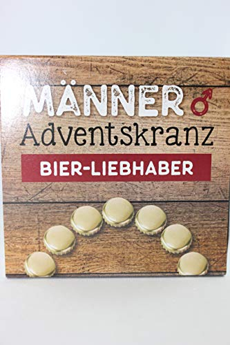 Gilde - 46698 - Adventskranz für Männer, Bier Liebhaber, 4 Untersetzer und 4 Teelichter, 9,5cm x 9,5cm x 3,5cm