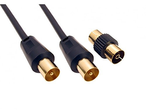 CableStop® - Cavo coassiale per antenna TV digitale RF da 1 m - 20 m (50 cm, nero)