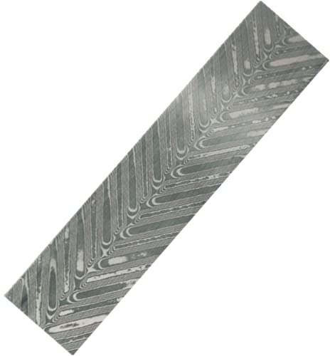 Aibote Handmade VG10 Damascus Stainless Steel Billet Bar for Knife Custom Making Blank Blade|Jewelry Making|Cutlery Making and for Other Making Purpose (220x30x3mm,Feather)