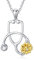 enjoylifecreative Stethoskop Kette mit Sonnenblumen Geburtsstein Kette für Frauen 925 Sterling Silber Graduierung Arzt Krankenschwester Schmuck Geschenk für Krankenschwestern