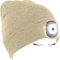 Morye LED Mütze mit Licht, Laufmütze Herren Damen Kappe Lampe USB Nachladbare 4 LED Scheinwerferkappe für Warm Cap mit LED Licht für Jogging,Camping,Angeln,Walking/Beige