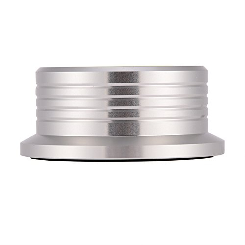 Estabilizador de Registro de Disco Abrazadera para Tocadiscos de Peso de Registro Abrazadera Estabilizadora de Registro de Disco Giratorio de 50 Hz con Nivel de Burbuja para Reproductor de(plata)