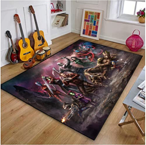 LHGBGBLN Wächter-Teppich - Waschbär-Raketen Teppich - Tree Man Groot Matte - Kinderzimmer Kurzflor Anti-Rutsch-Pad 80x120cm