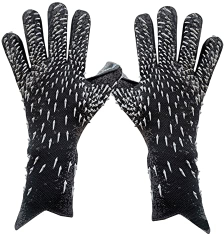 FASECKS Football Goalkeeper Gloves For Boys kids children adult Soccer goalkeeper kit Size 6/7/8/9/10 (Size 8, Black)