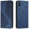 Mo-Somnus Kompatibel mit iPhone XS/iPhone X Hülle, Magnet PU Leder Flip Wallet Case Tasche Handyhülle, Stoßfeste Klappbar iPhone XS/X (5,8 Zoll) Brieftasche Klapphülle mit [Kartenfächer] (Blau)