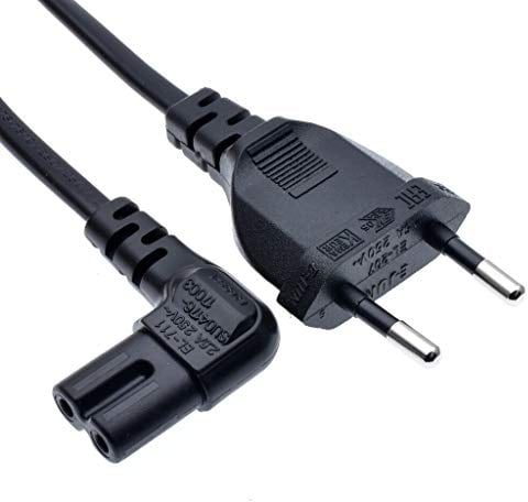 SHAFI® 3-Metro Cavo TV spina europea – Cavo di alimentazione certificato a 2 poli 90 gradi angolo retto IEC C7 – 3 Metri