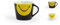 HOME Smiley - Juego de 6 tazas de café de porcelana cc100, decoradas, colores variados, modernos y elegantes