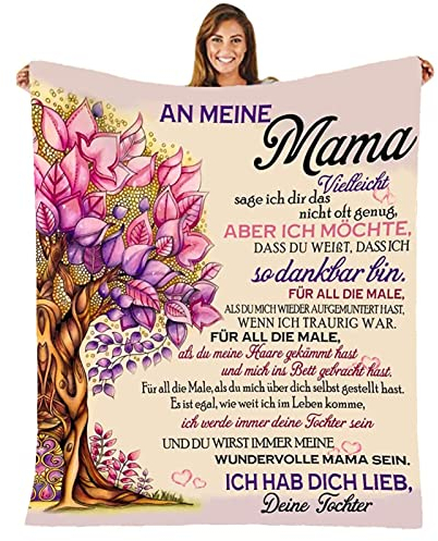 MZIEIU Geschenke für Mama, Personalisierte Geschenke Decke An Meine Mama von Tochter Sohn, Geburtstagsgeschenk für Mama,Kuscheldecke Flauschige Beste Mama Geschenk