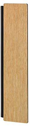 EGLO LED Wandlampe Zubialde, rechteckige Wandleuchte innen, Wandleuchter Eiche für indirekte Beleuchtung, Flurlampe aus Holz und Metall in schwarz, Lampe Wand warmweiß