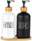 Hniuyun Glass Soap Dispenser Set of 2, Glass Soap Dispenser Bottle with Pump, 16 Oz Refillable Liquid Hand Jar Dispenser for Bathroom, Countertop, Kitchen, Laundry Room (Black & White)