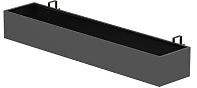 Fioriera per ringhiera in Metallo - Fioriera per Balcone - Scatole per binari per Ponte - Portavaso Rettangolare per Piante in Metallo,Nero,80x20x13cm