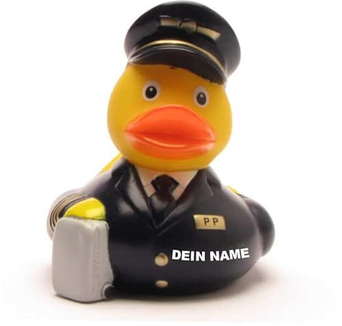 Badeente - personalisierbar (Pilot mit Koffer Ente)