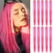 10PCS Rosa Haarverlängerungen Perückenstücke Clip in Farbige Haarverlängerungen Colorful Hairpieces Party Highlights Heat Resistant Synthetic Long Straight Multiple Colors(Rosa)