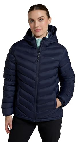Mountain Warehouse Seasons Womens Padded Puffer Jacket | Lightweight & Water Resistant Hooded Coat, Tested to -30C, Insulated to Keep Warm on Cold Days, Ideal for Winter, Light Rain
