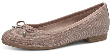 MARCO TOZZI Ballerine Donna Glitterate Vegane, Metallico (Rose Metallic), 41 EU
