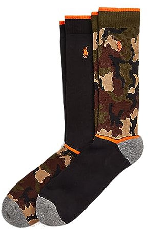 POLO RALPH LAUREN Big & Tall Socken Camo Baumwollmischung Crew Socken 2er-Pack Herren Big Tall, Mehrfarbig/Meereswellen (Ocean Tides), 13-16 Big Tall