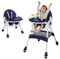 Sinbide Chaise Haute Bébé Pliable Chaise Enfant Voyage avec roulettes, dossier réglable, tablette amovible, siège avec ceinture de sécurité pour 6 mois à 6 ans Repas Bébé 20kg (Bleu foncé)