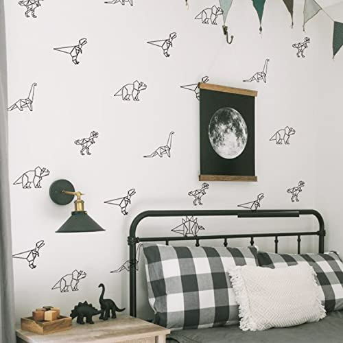 Neukids 25pcs SchwarzDinos Wandtattoo,Selbstklebende Wandaufkleber Kinderzimmer Deko,Viele Dinos Wand Aufkleber Dekoration,Wandtattoo Kinderzimmer Junge Babyzimmer Schlafzimmer Wanddeko Dino
