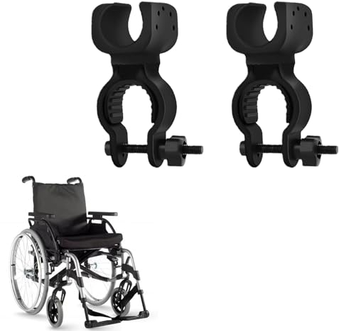 2pcs Walking Stick Holder,Walking Stick Rack for Wheelchair,Drive Rollator,Walker,Universal Crutches Stick Bracket Accessories for Elderly Walkers Wheelchairs Electric Scooters Mountain Bikes(Black)