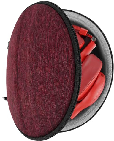 Geekria Shield Headphones Case Compatible with Sennheiser MOMENTUM 3 Wireless, HD 350BT/450BT, PXC 550II, Replacement Hard Shell Travel Carrying Bag with Cable Storage (Red)