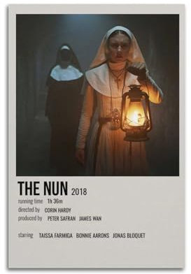 greb Filmposter The Nonne, Raumdekoration, ästhetisches Poster, künstlerisches Poster für Schlafzimmer, Wohnzimmer, Wände, 30 x 45 cm, ungerahmt