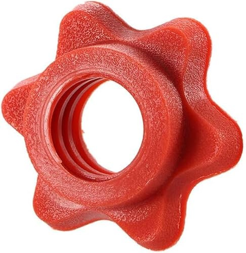 JJLFresheners Rote Kurzhantel-Sechskantmutter, 25 mm, Langhantelstange, Sechskantmuttern, Spin-Lock-Verschlüsse für 2,5 cm Standard-Hanteln, Stangenkragenschraube, Gewichte und Zubehör