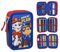 Estuche Escolar Infantil de La Patrulla Canina - Color Azul - Cierre de Cremallera - 12,5 x 6,5 x 19,5 cm - Triple Compartimento - Incluye Accesorios - Producto Original Diseñado en España
