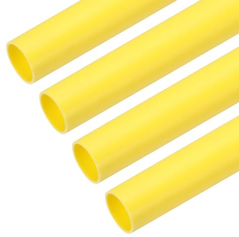 sourcing map PVC Conduit Pipe 1.3m/51 Length 20mm OD Cable Ducting Yellow Straight Tube for Electrical Wiring Installation Pack of 4