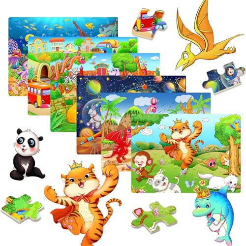 Paper Jigsaw Puzzles 30 Piece for Kids Jigsaw Puzzles for Kids 30×6 Piece Puzzle Educational Learning Toys for 6 7 8 9 Girls and Boys