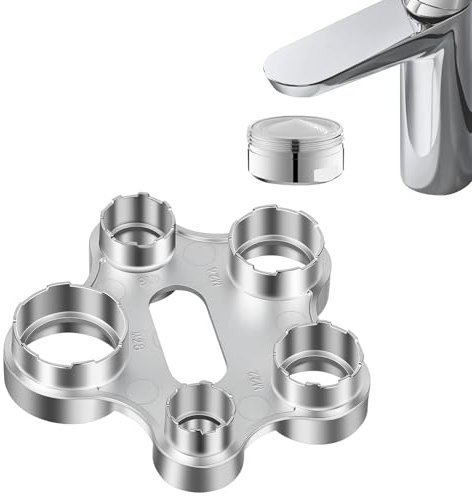 Ainiv Faucet Aerator Removal Wrench Tool, 10 in 1 Tap Aerator Wrench, M16-M28 External & Internal Threads, Chrome Finish