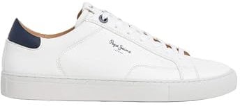 Pepe Jeans Joe Basic - Tenis para Hombre, White, 10 UK