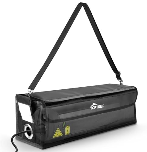 toptrek Ebike Akku Tasche, Feuerfest bis 1000°C,Akku Tasche Wasserdicht Explosionssicher, Lipo Safe Bag für Lagerung Transport Aufladung, Ebike akku schutzhülle Großraum 40 x 13 x 12 cm
