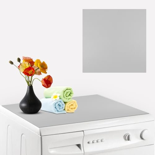 Marke Waschmaschinenauflage: 1 Stück Zuschneidbare Rutschfeste Waschmaschinenabdeckung, Staubschutz Für Waschmaschinen Und Trockner (60x60cm/Grau)