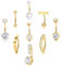 Morfetto 9stk Bauchnabelpiercing Gold Chirurgenstahl Piercing Bauchnabel 14G Silber Bauchnabelpiercing Schwangerschaft CZ Perle Opal Bauchpiercing Nabelpiercing 10/12mm Stablänge Gold 12mm