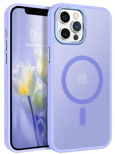 GaoBao für iPhone 12 Pro Max Hülle, Handyhülle iPhone 12 Pro Max [Kompatibel mit MagSafe] Durchscheinende Matte Magnetische Stoßfeste Anti-Fingerabdruck Hülle für iPhone 12 Pro Max Case, Lavendel
